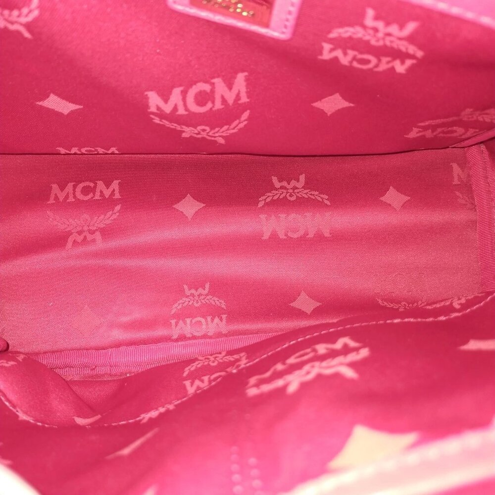 (EH) MCM Backpack Bag Red PVC - Picture 5 of 9